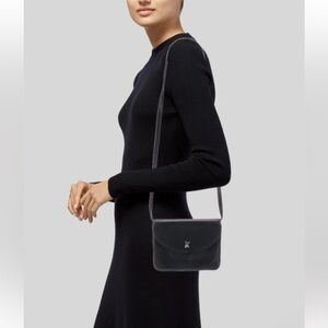 Paloma Picasso Black Leather Crossbody Clutch